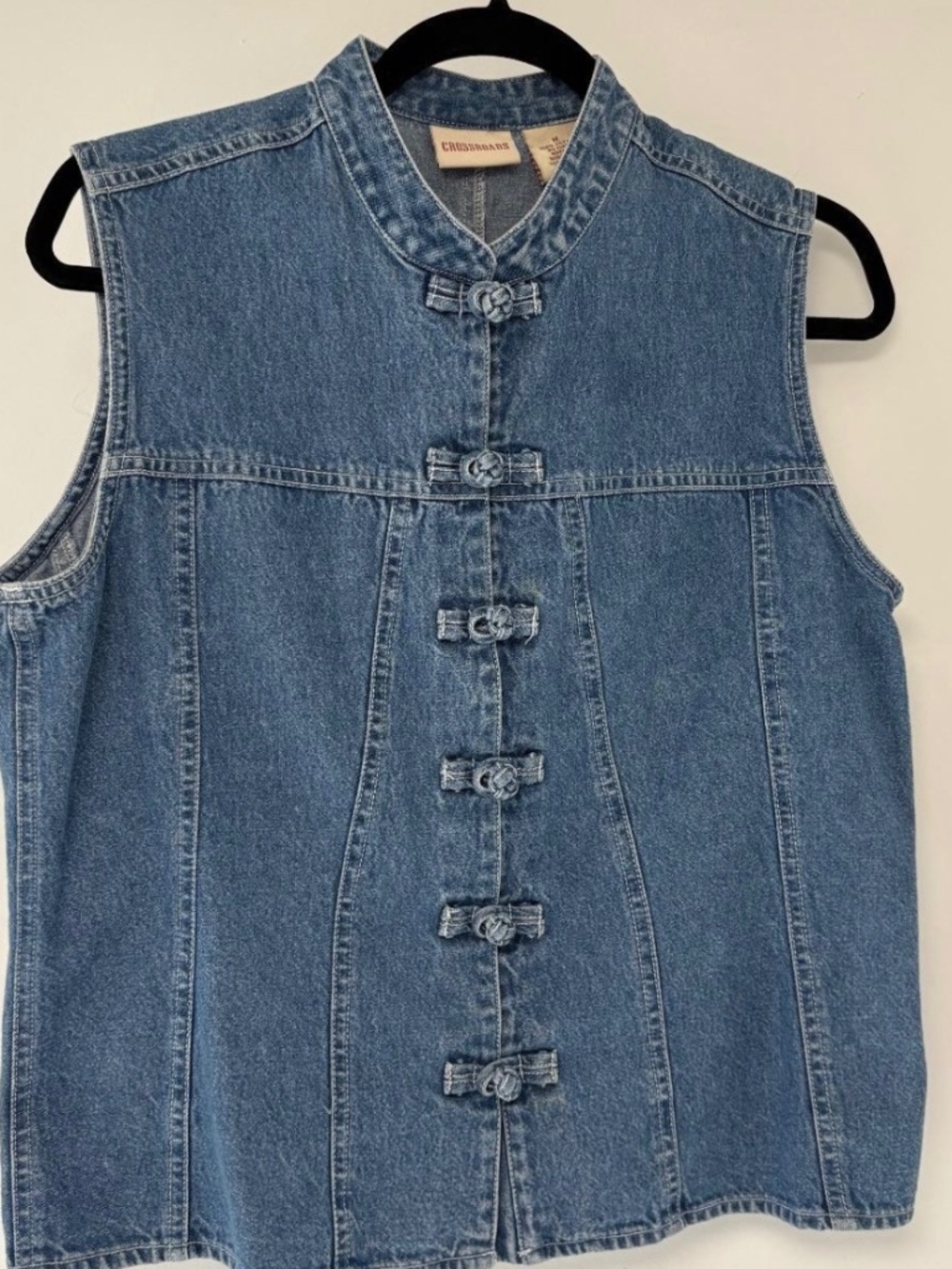 Crossroads Denim sleeveless button up top